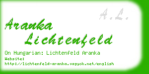 aranka lichtenfeld business card